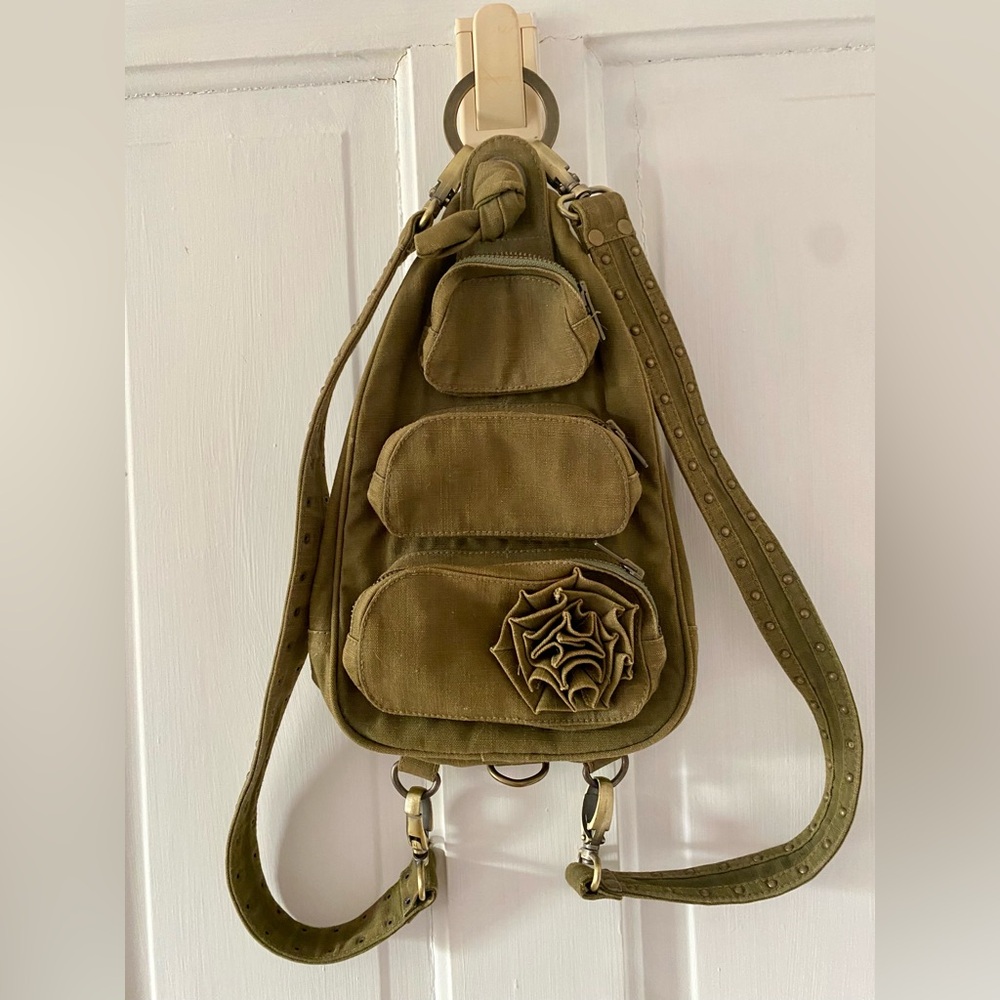 WILD CARD khaki green mini backpack